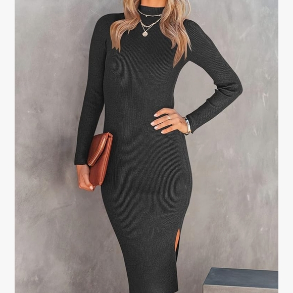 Elegant Green Long Sleeve Dress - Picture 3 of 5